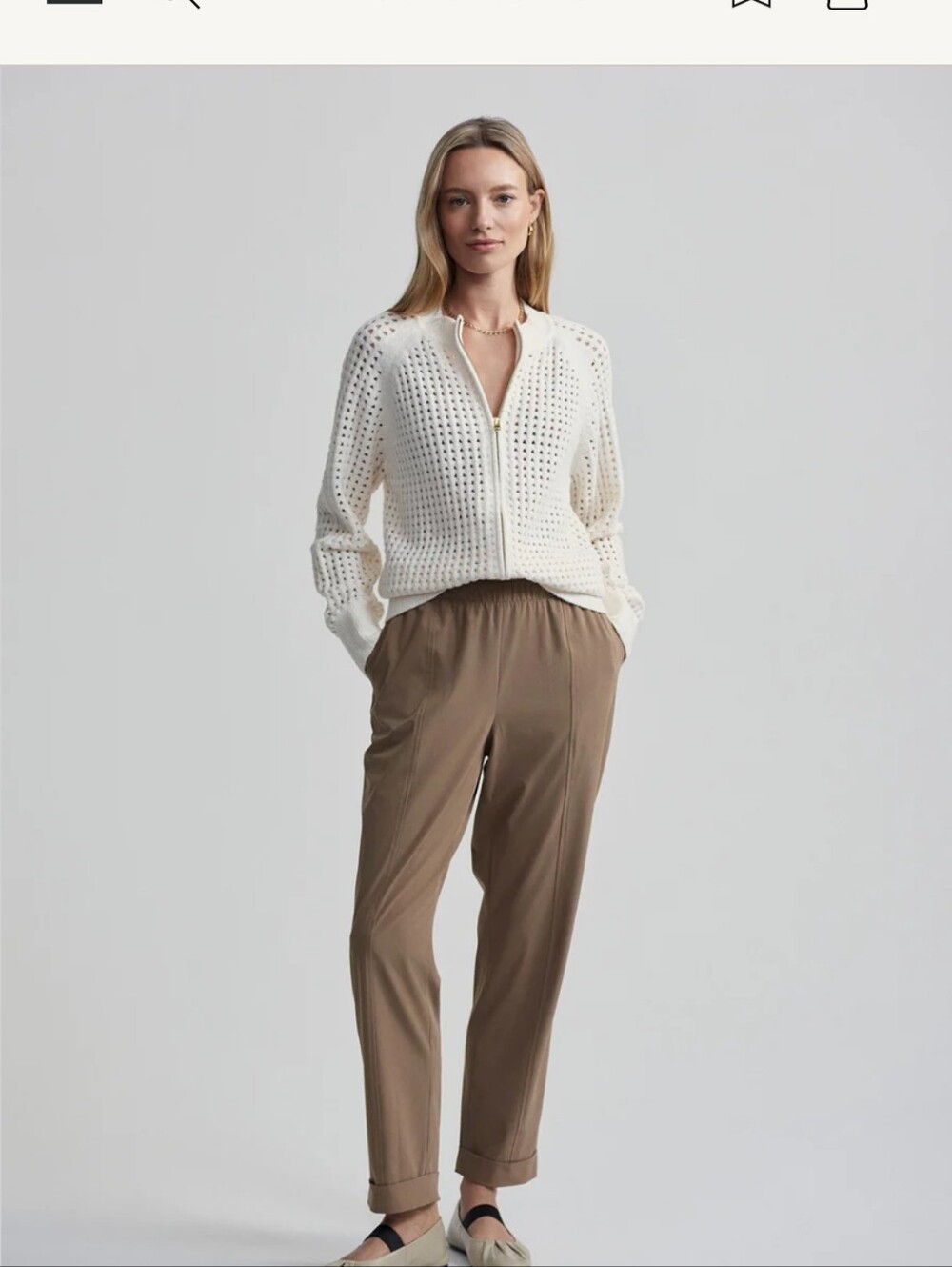 Varley Marta Boucle Knit Jacket Coconut Milk.